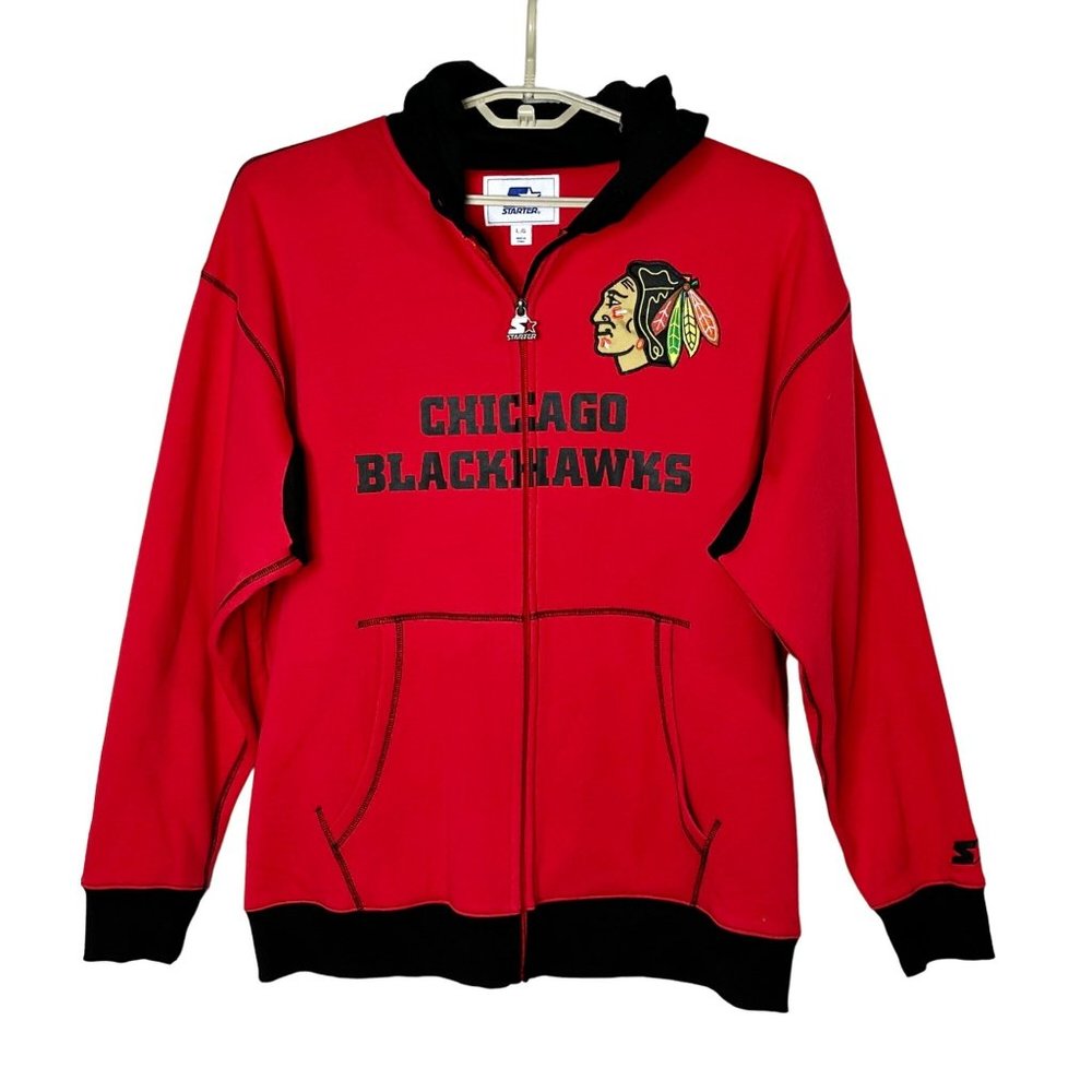Starter NHL Chicago Blackhawks Zip Front Hoodie Jacket - L - NWT